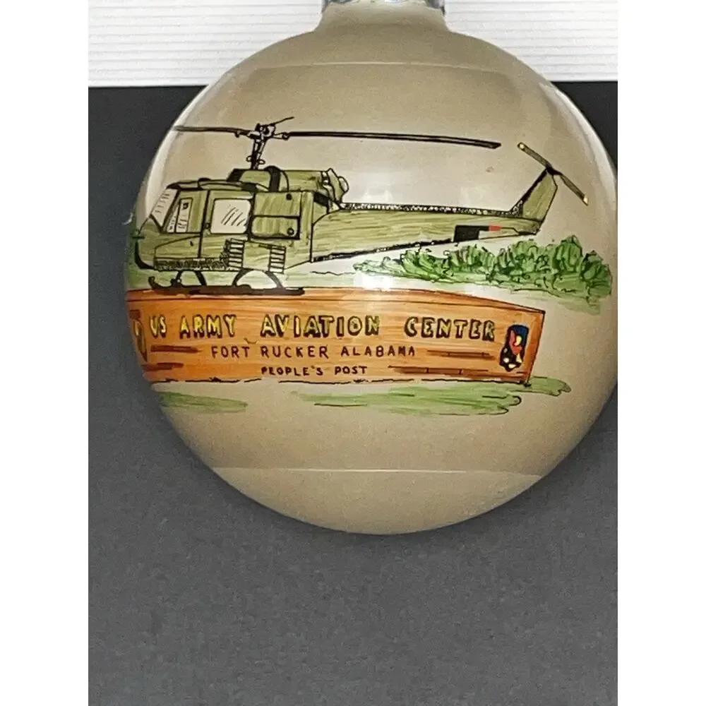 Vintage Glass Ornament Military Fort Rucker People’s Post